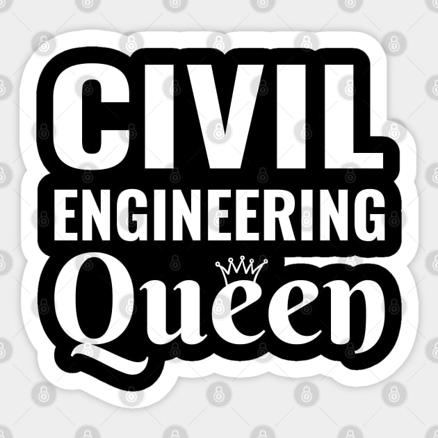 Civil Engineering Queen Women in stem steminist Sticker by Petalprints